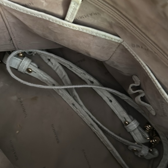 BRAHMIN white ivory handbag, with long strap included. 9x14, lightly used - Picture 5 of 11